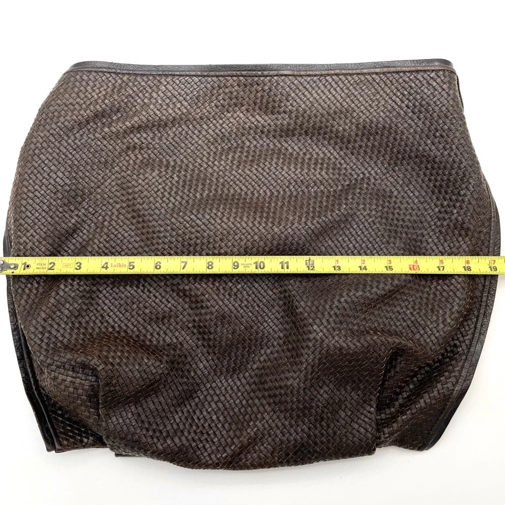 Rebecca Minkoff Hobo Bag Leather Women Large Brown Excellent Y2K Woven Slouchy